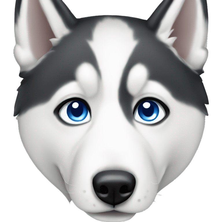 White female husky with blue eyes emoji