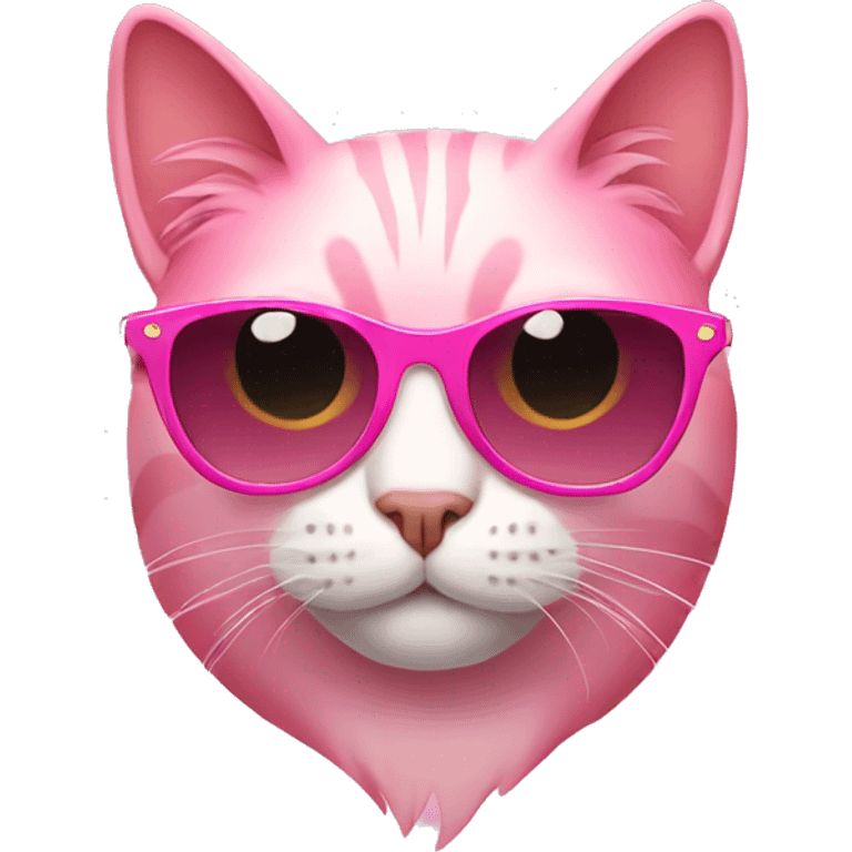 Pink cat with sunglasses  emoji