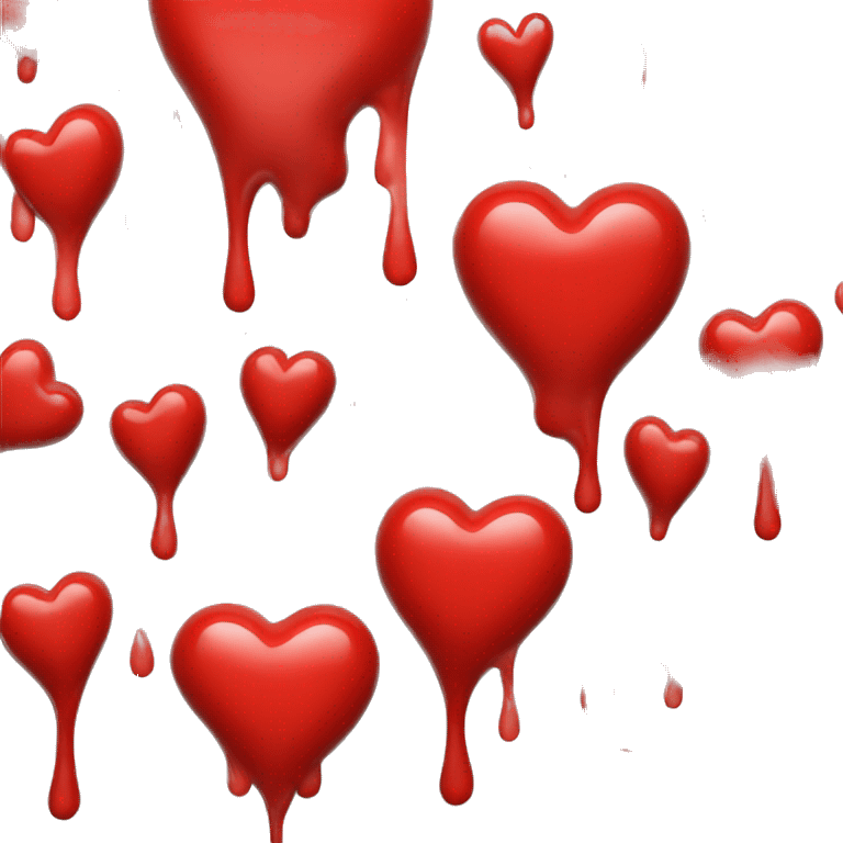 red heart with dripping drops emoji