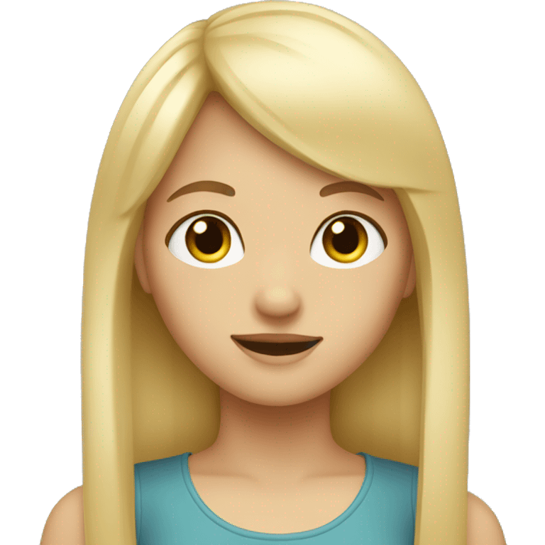 Girl with bangs and blonde hair emoji