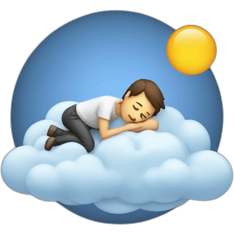 Personne qui dort sur une nuage emoji