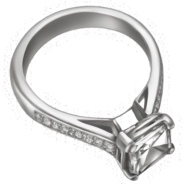 Silver square cut diamond ring  emoji