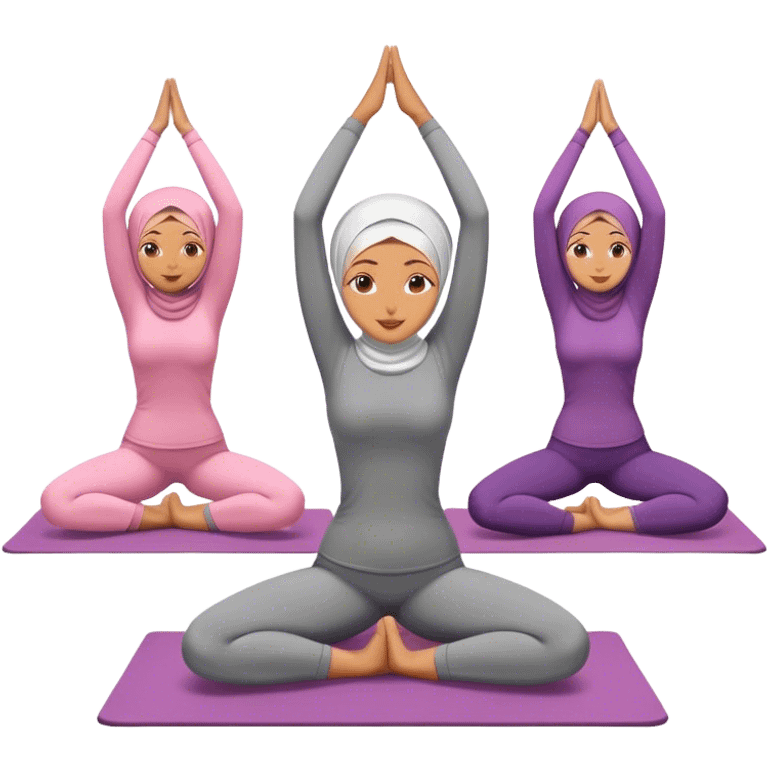 Hijabi women doing yoga  emoji