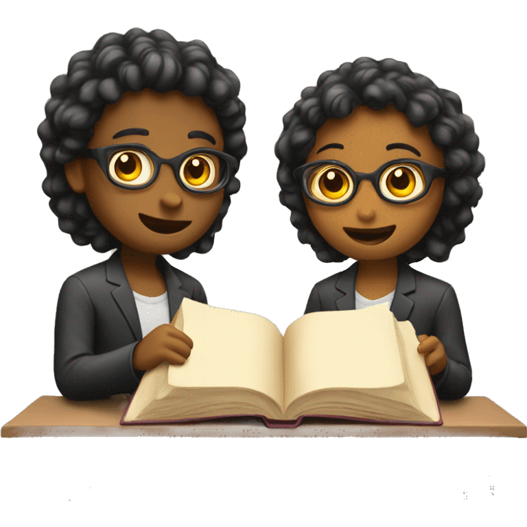 2 emojis studying together emoji