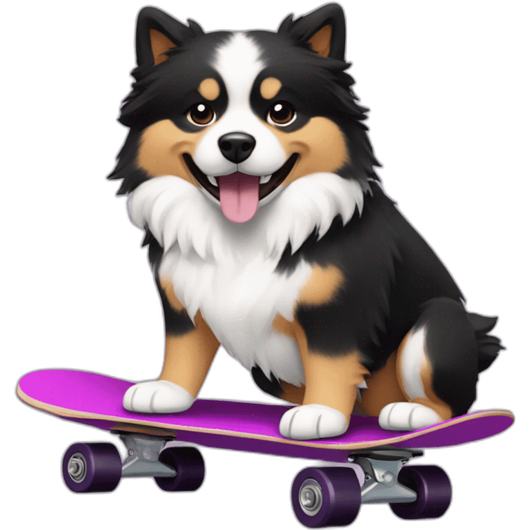 Lapphund on a skateboard emoji