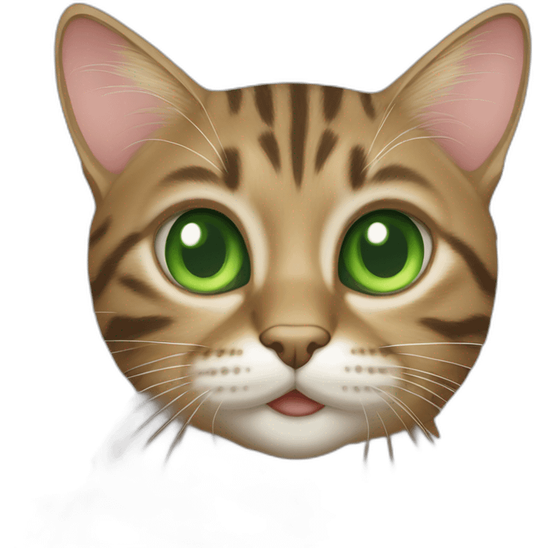 tabby cat with green eyes emoji