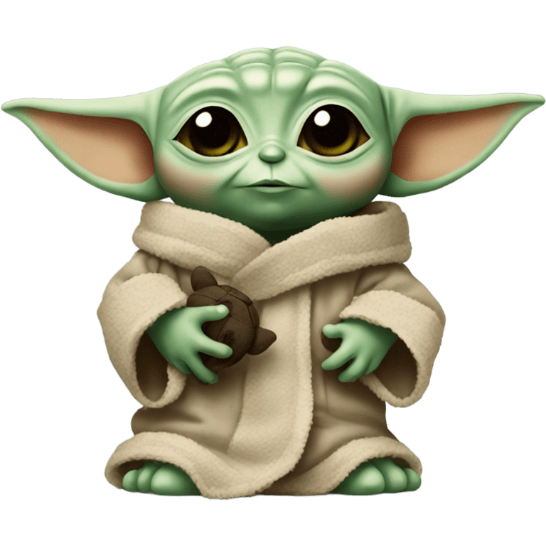 Baby yoda with stuffy emoji