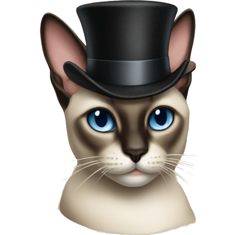 siamese cat with top hat emoji