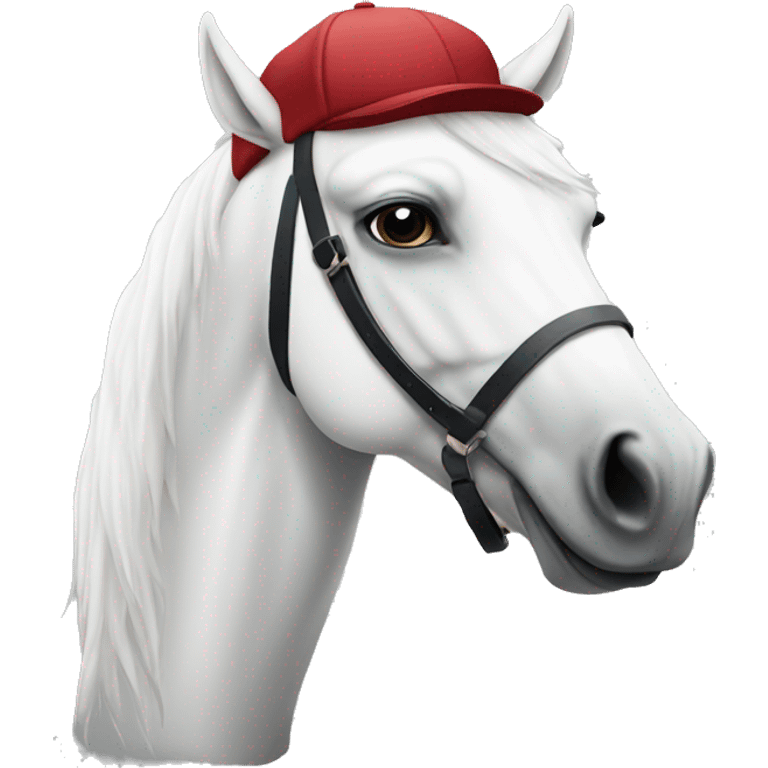 white horse with cap and shades emoji