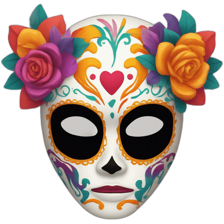 Colorful el muerte mask kiss emoji