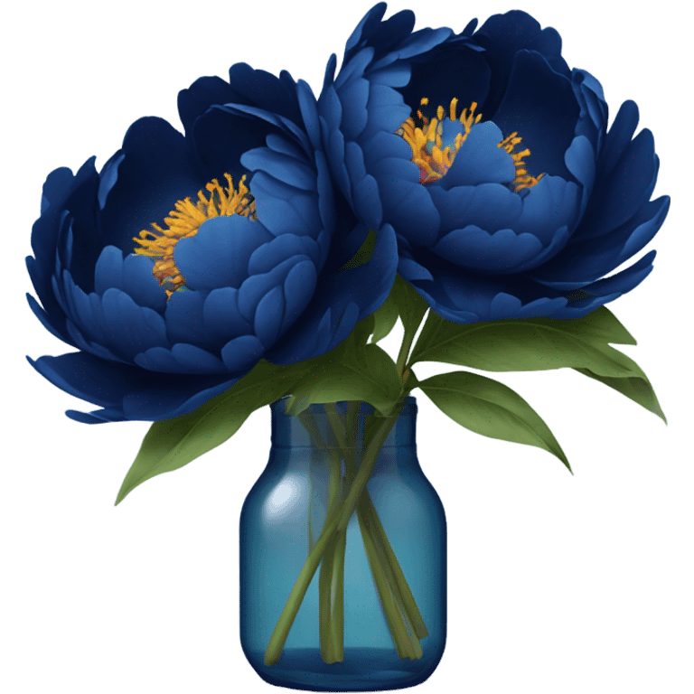 dark blue peony bouquet emoji