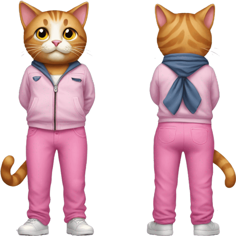 cat wearing pink pants  emoji