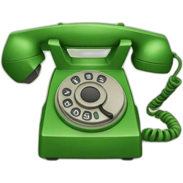 emoji telefono antiguo, vibrando, verde emoji