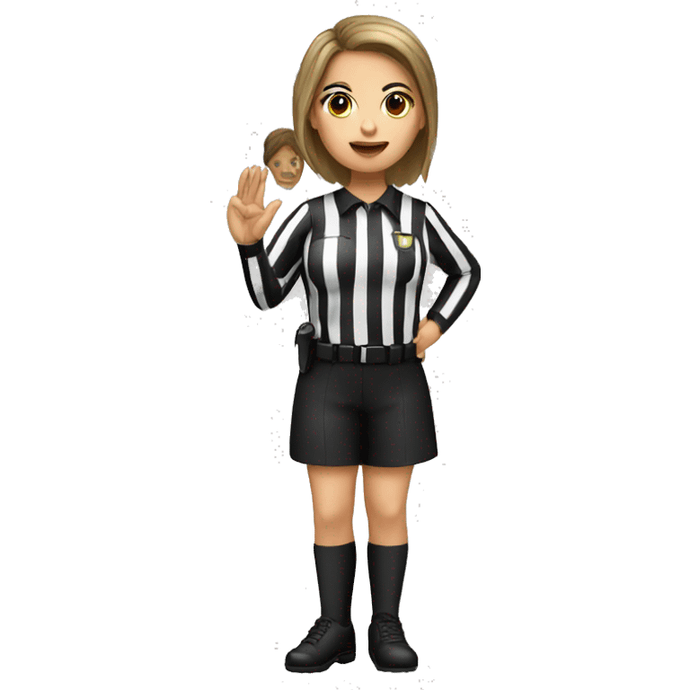 White Brown hair girl as referee  emoji