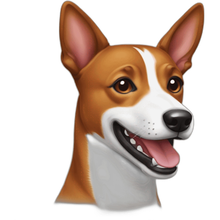 Kinky basenji smiling emoji