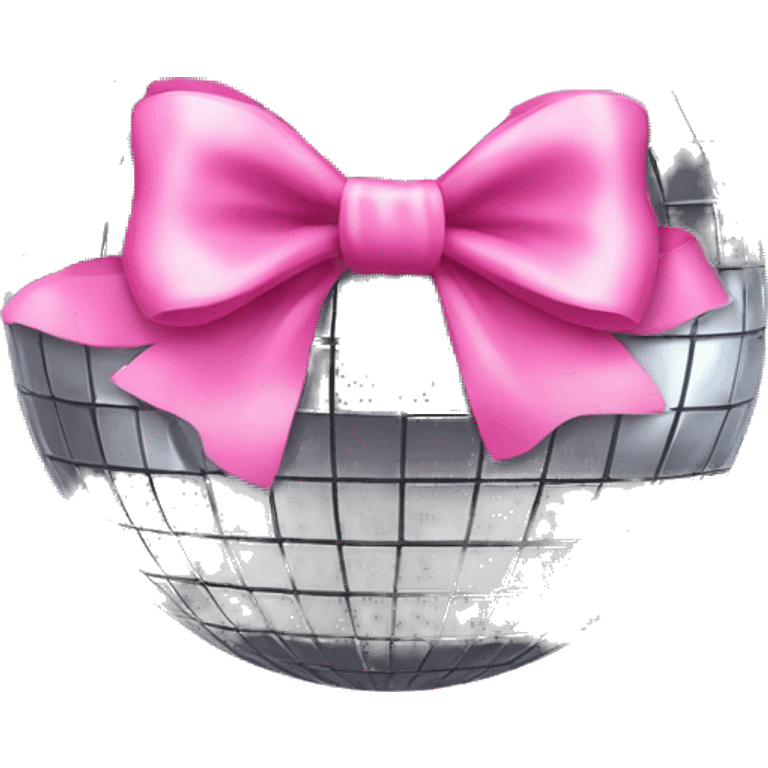 Disco ball with pink bow emoji