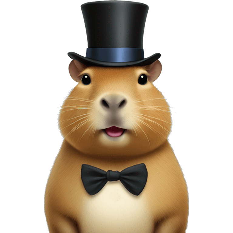 Capybara with a top hat  emoji