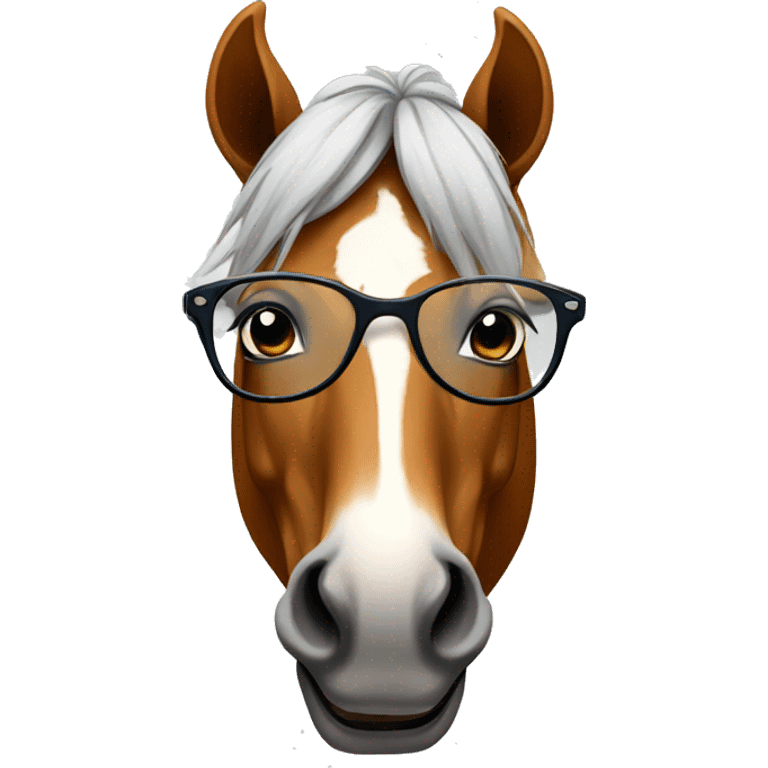 horse wearing glasses emoji