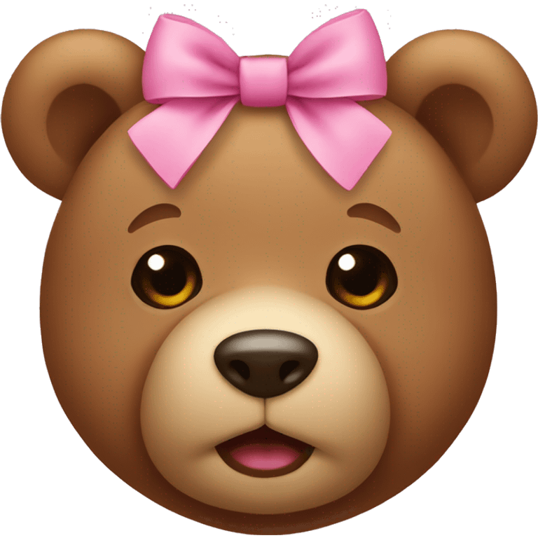 teddy bear wearing pink bow emoji