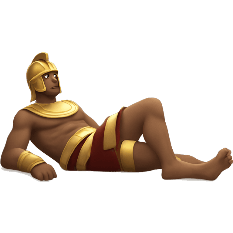 Gladiator laying down staring at the sun emoji