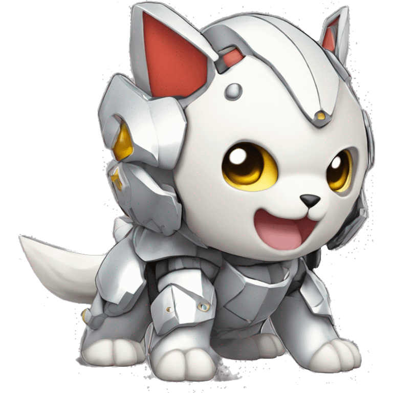 cute kawaii cool edgy armored Digimon-Fakemon-animal full body emoji