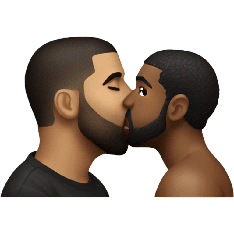 kanye west kissing drake emoji