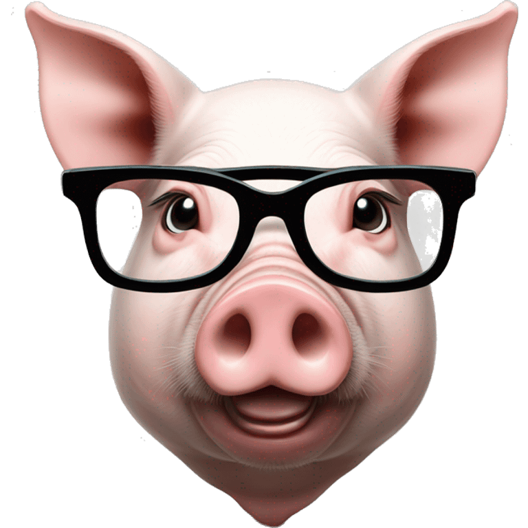 Pig in glasses with vodka emoji