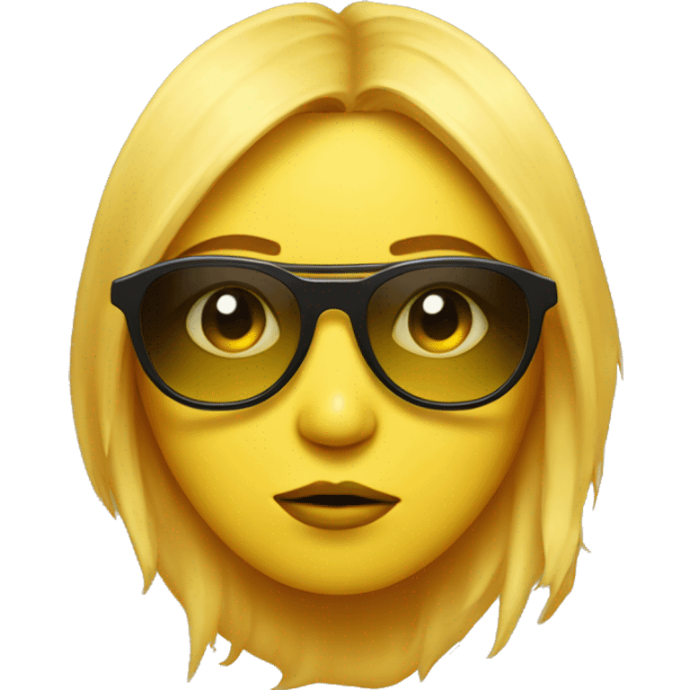 yellow circe face with sunglasses and sad face  emoji