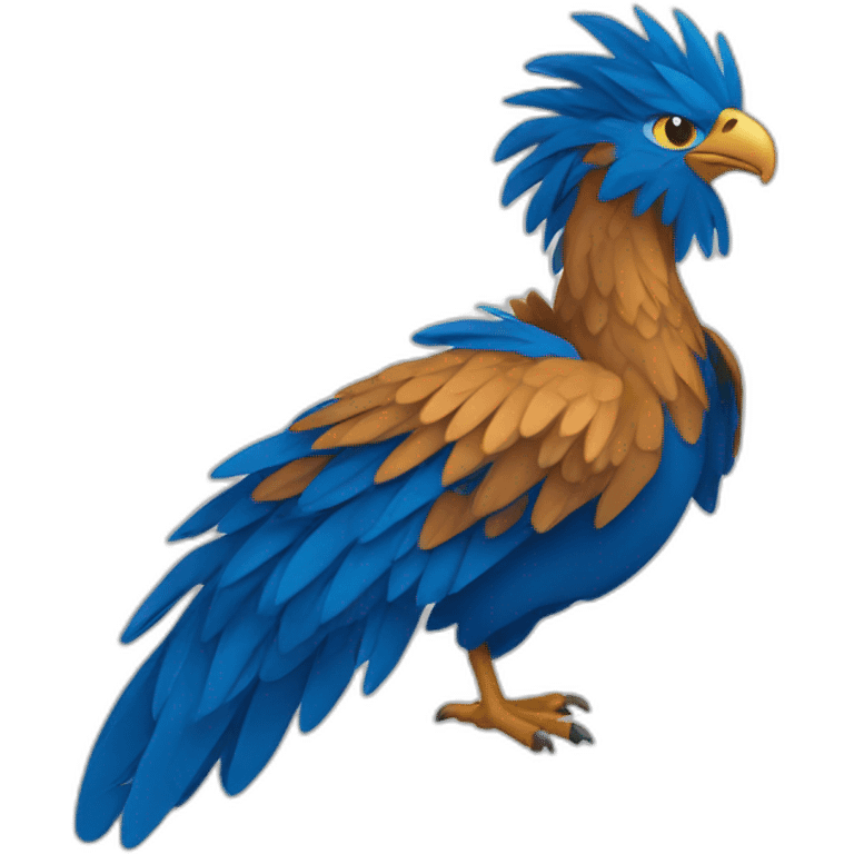 Bleu Phoenix simple icon plat, profille emoji