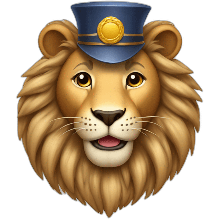 lion with happy birthday cap emoji