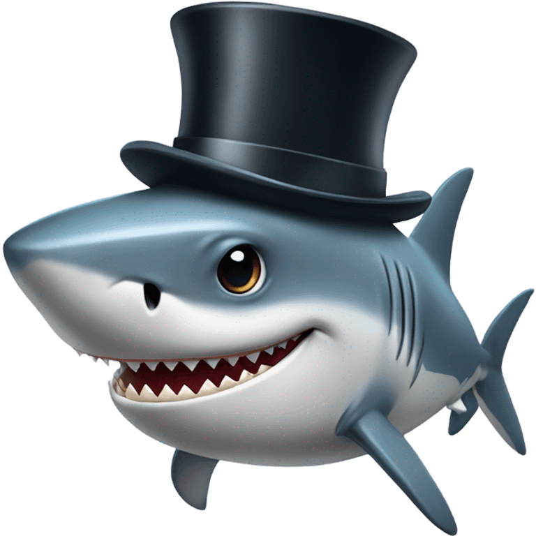 Shark with a top hat emoji