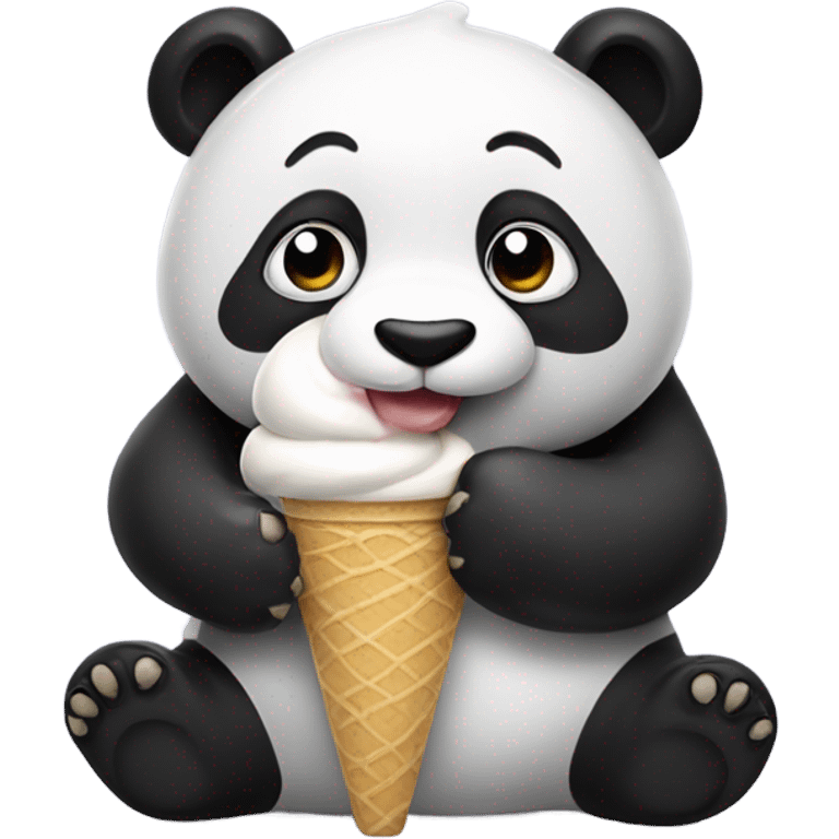 Panda eating ice cream emoji