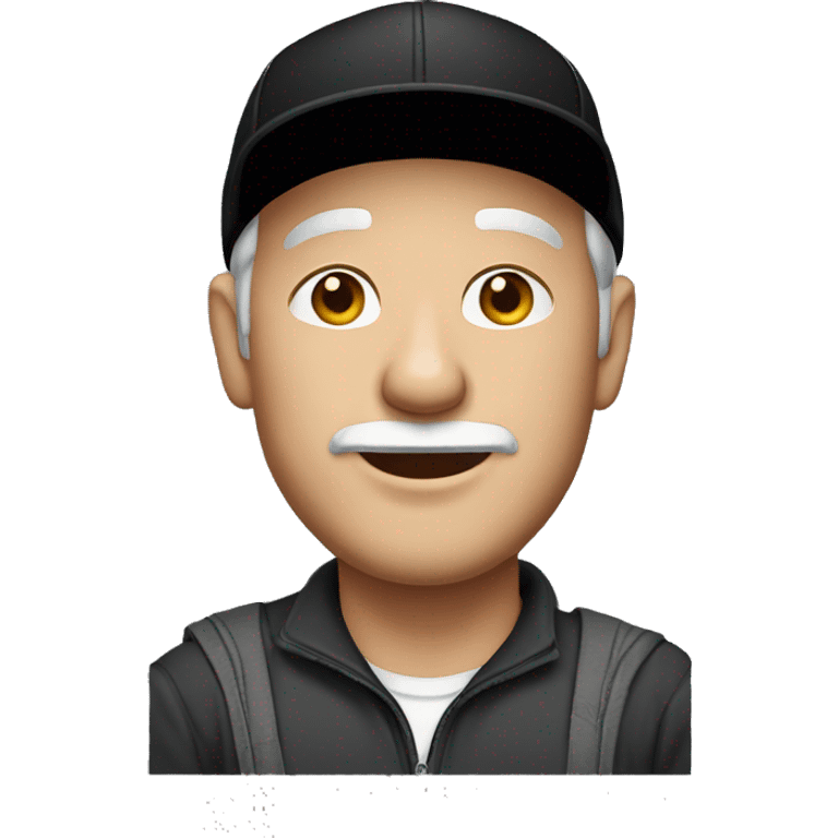 50 years old white man with black cap  emoji