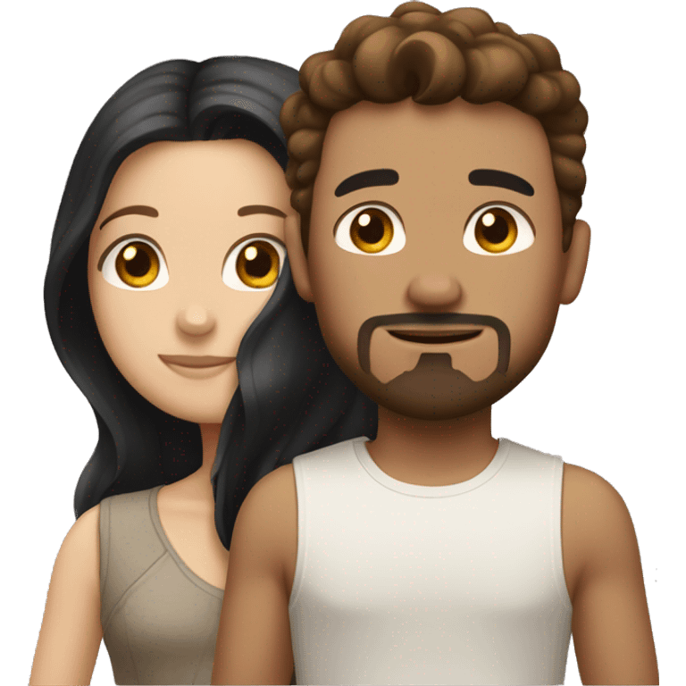 white boy with black hair and goatee and girl with long brown hair and light brown skin emoji