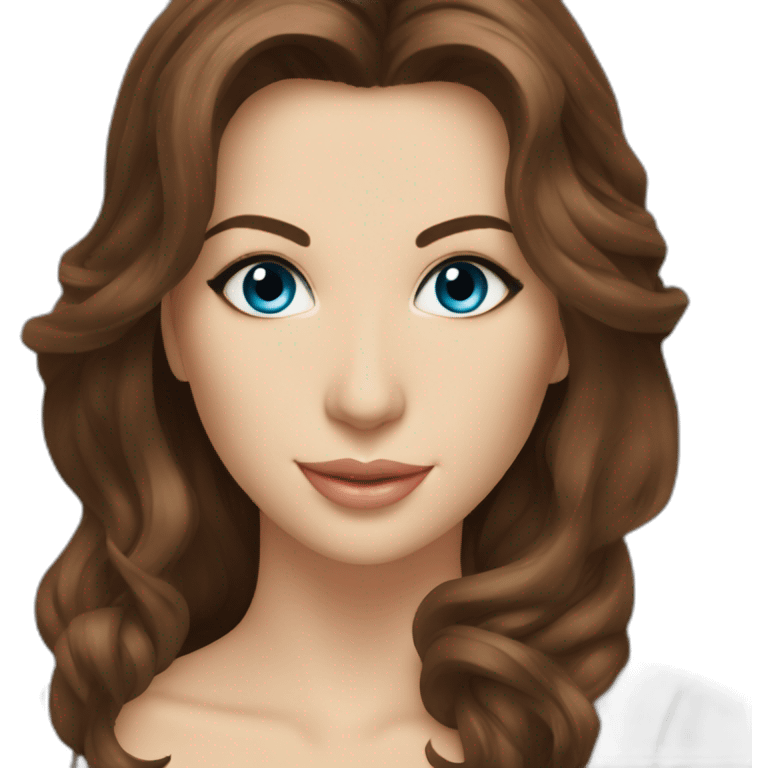 NancyAjram with bleu eyes , brown hair , singer emoji