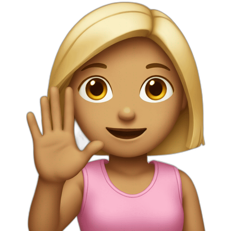 A girl with a raised hand  emoji