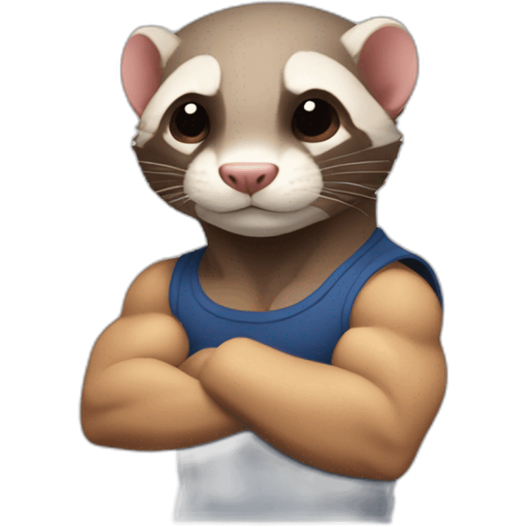 ferret showing off muscular biceps emoji