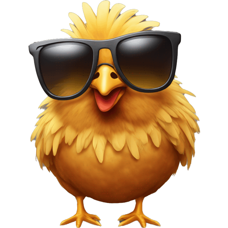 Chicken with sunglass emoji