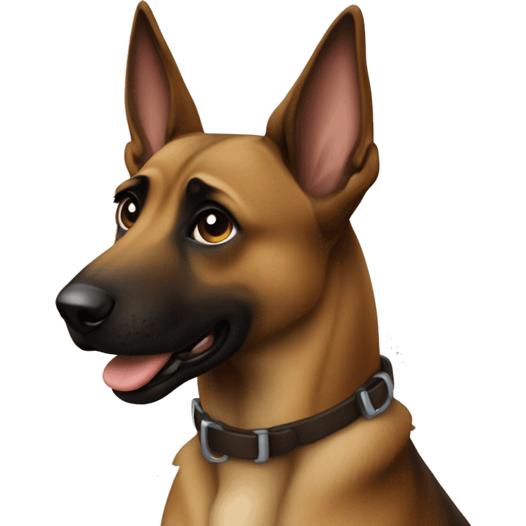 In malinois mignon who est debout et qui sourit emoji