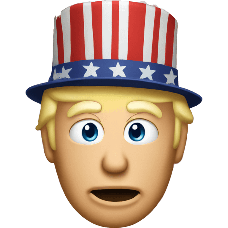 Donald trump emoji with a american hat on emoji