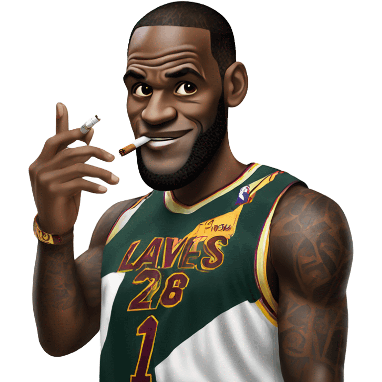 LeBron with cigarette emoji