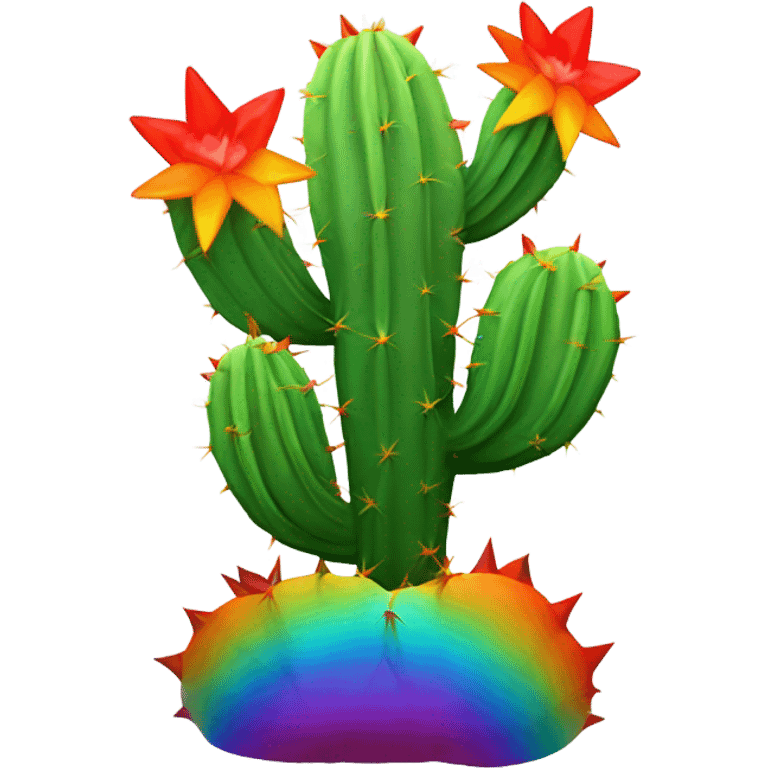 Rainbow cactus emoji