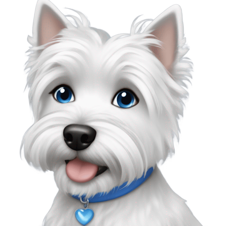 Lady short gray hair with blue eye 3 westie dogs emoji