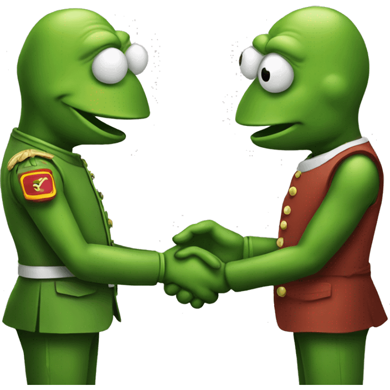 two pepes handshake emoji