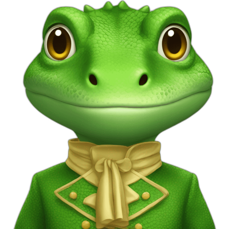 Lézard avec une robe emoji