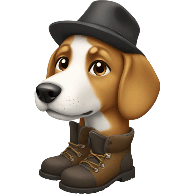 Dog with boots emoji