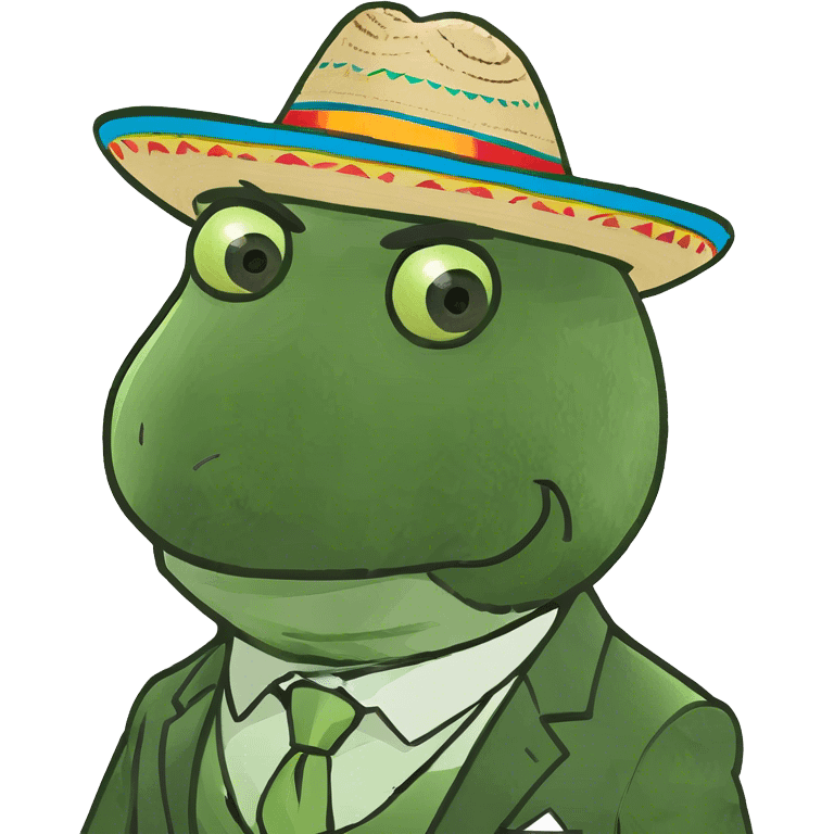 guy with a suit on and a sombrero emoji