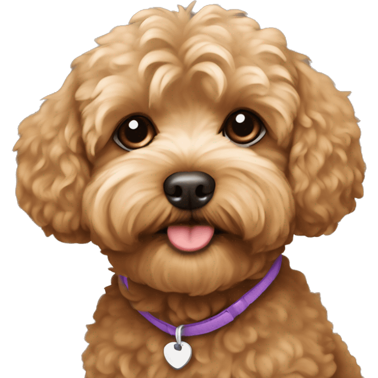 Brown Maltipoo with name “Finik” emoji