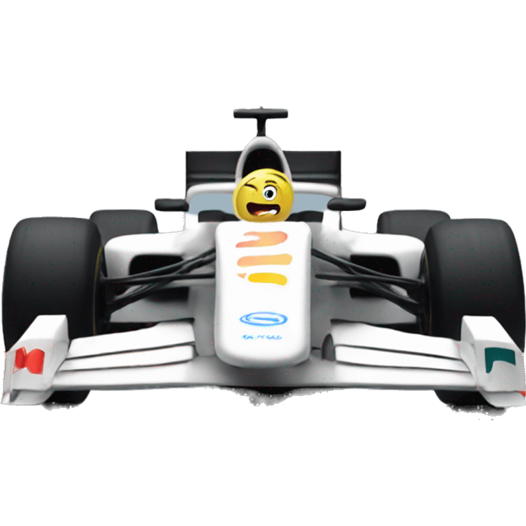 f1 car on a wave emoji