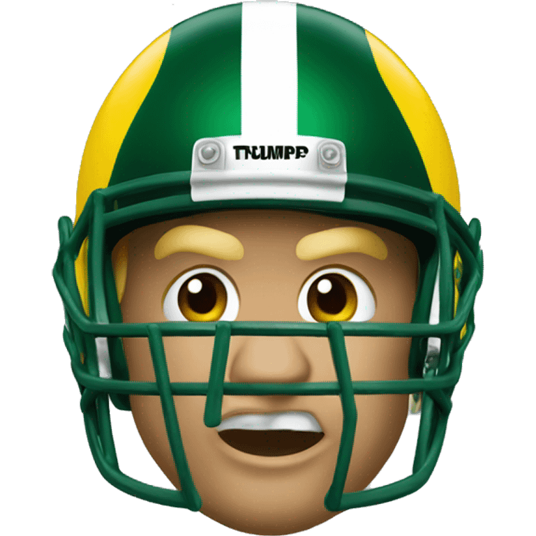 Donald Trump wearing university of Oregon football helmet emoji